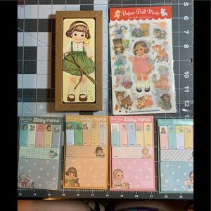 4 paper doll mate memo and sticky pads book marker stickers